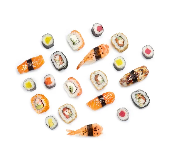 不同背景的寿司配料 — 图库照片