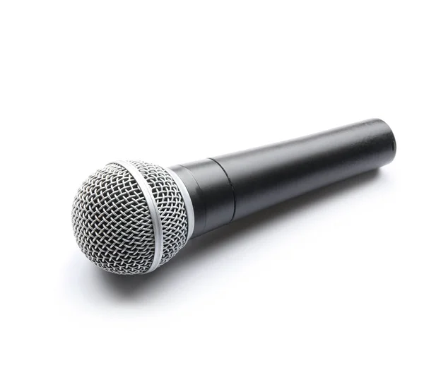 Modern microphone on white background — Stock Photo, Image