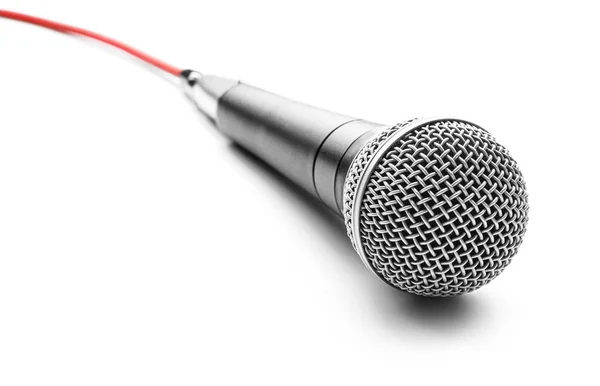 Modern microphone on white background — Stock Photo, Image