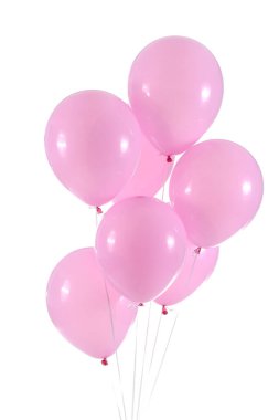 Beyaz zemin üzerinde hava balonları