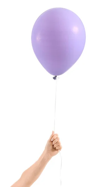 Weibliche Hand mit Luftballon auf weißem Hintergrund — Stockfoto