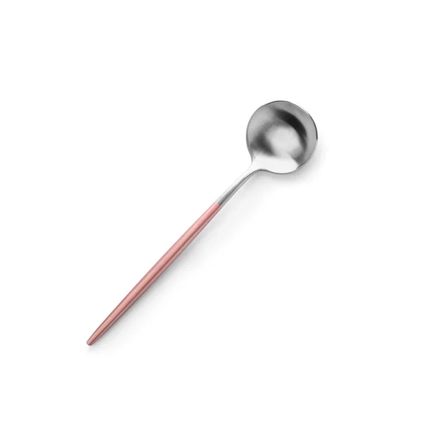 Clean spoon on white background — Stock Photo, Image