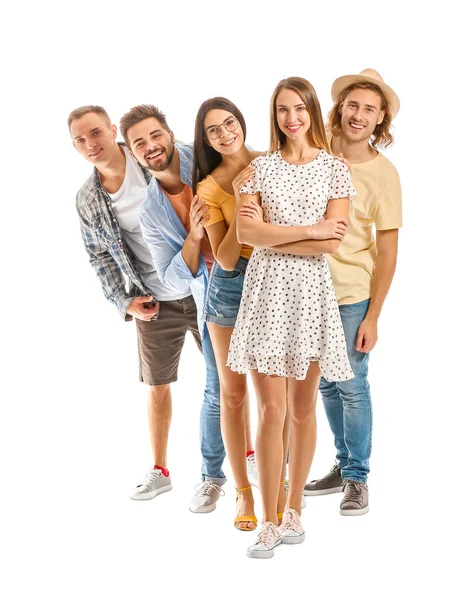 Grupo de amigos sobre fondo blanco — Foto de Stock