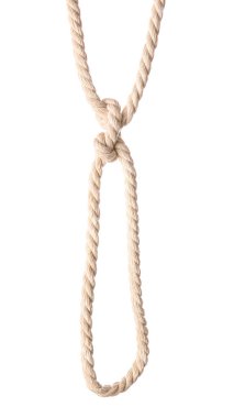 Beyaz arkaplanda döngü olan ip