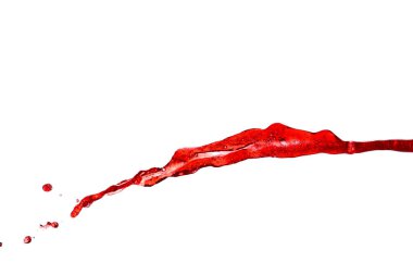 Beyaz zemin üzerine kırmızı şarap sıçramasına