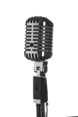 Beyaz arkaplanda Retro mikrofon