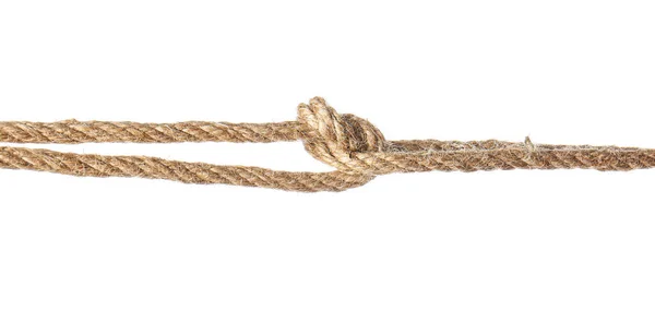 Cordas com nó sobre fundo branco — Fotografia de Stock
