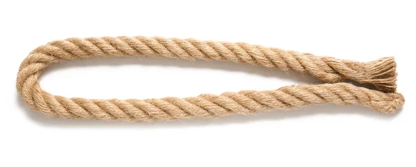 Верёвка на белом фоне, вид сверху — стоковое фото