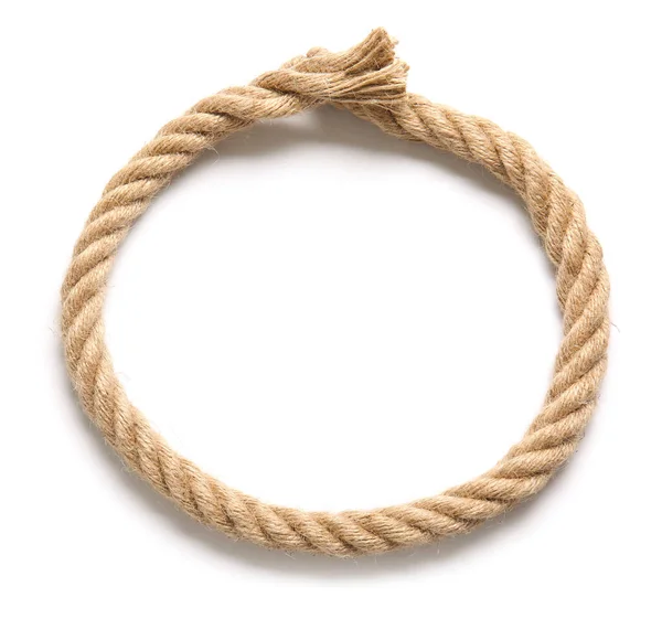 Rope on white background, top view — Stock Photo, Image