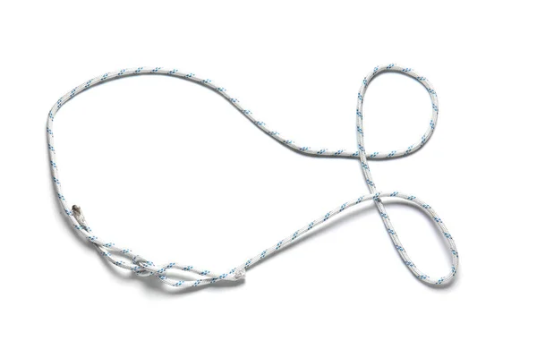 Corda com nó no fundo branco — Fotografia de Stock