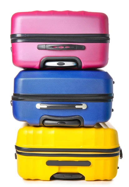 Packed suitcases on white background. Travel concept — Stock Photo, Image