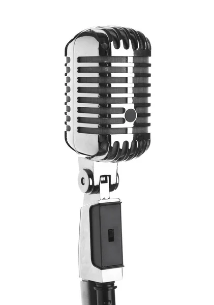 Micrófono retro sobre fondo blanco — Foto de Stock