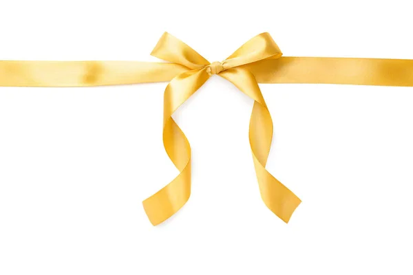 Goldene Schleife mit schöner Schleife auf weißem Hintergrund — Stockfoto