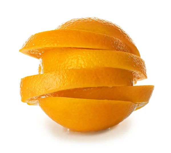 Fette di arancia succosa su sfondo bianco — Foto Stock