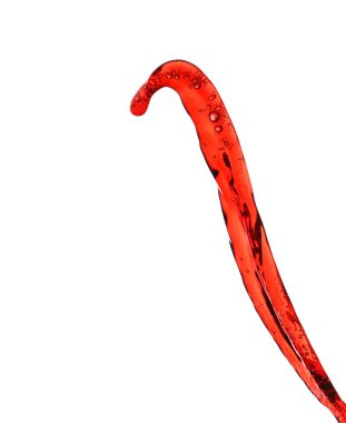 Beyaz zemin üzerine kırmızı şarap sıçramasına