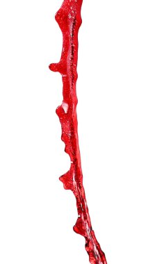 Beyaz zemin üzerine kırmızı şarap sıçramasına