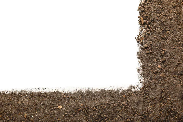 Brązowy gleby na białym tle — Zdjęcie stockowe