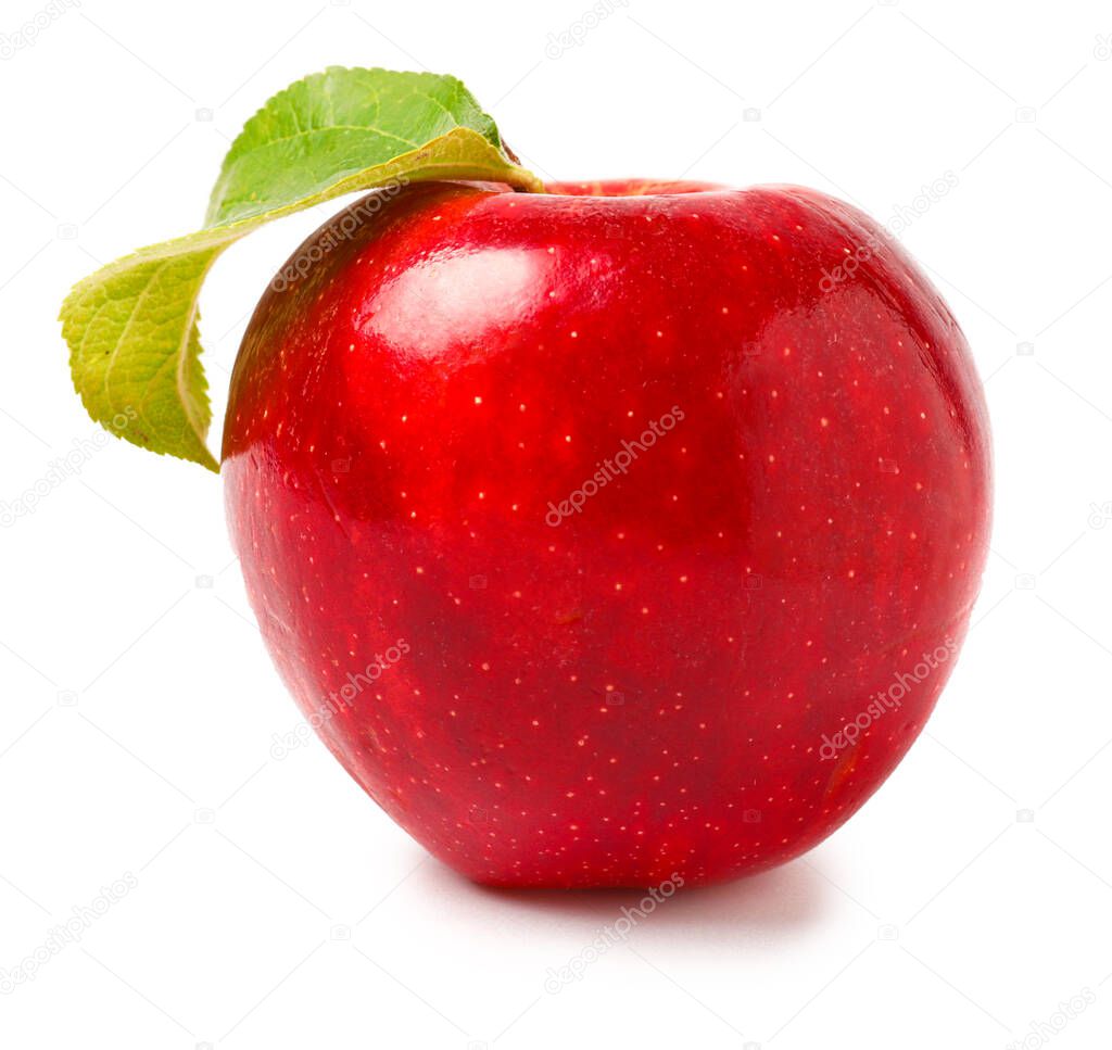 Fresh ripe apple on white background