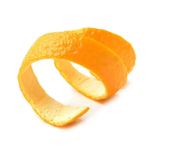 Frische Orangenhaut auf weißem Hintergrund — Stockfoto