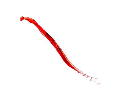 Beyaz zemin üzerine kırmızı şarap sıçramasına