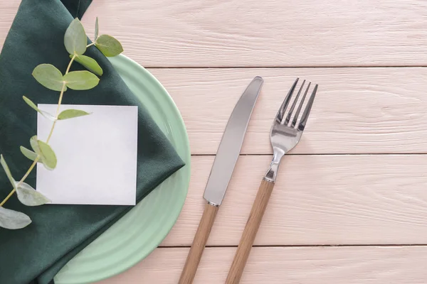 Beautiful table setting, top view — Stock Photo, Image