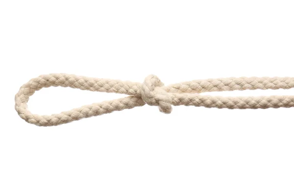 Rope with loop on white background — Stock Photo, Image