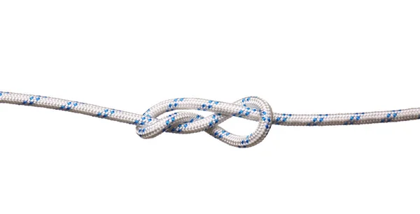 Corda con nodo su sfondo bianco — Foto Stock