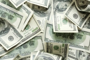 Arkaplan olarak yığınla dolar banknot