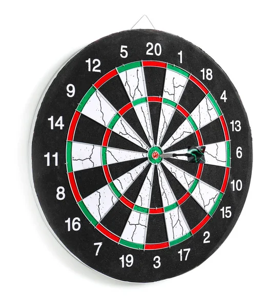 Dartboard para jogar dardos no fundo branco — Fotografia de Stock