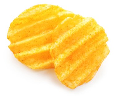 beyaz izole lezzetli patates cipsi