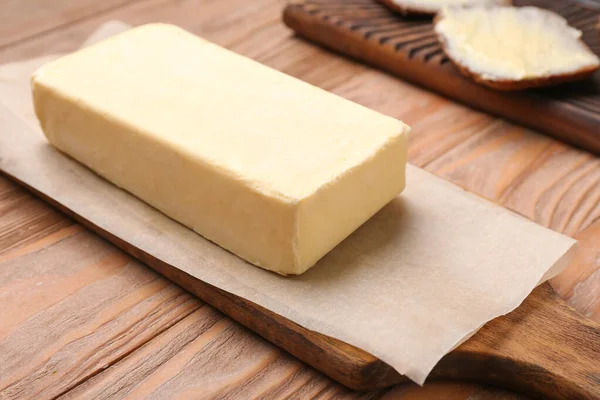 Tasty fresh butter on table — Stock Photo, Image