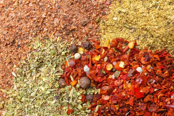 Mix of different spices as background — Stock Photo, Image