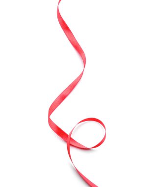 güzel kırmızı kurdele beyaz zemin üzerine