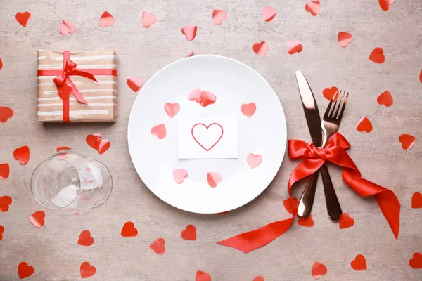 Beautiful table setting for Valentine's Day — Stock Photo, Image