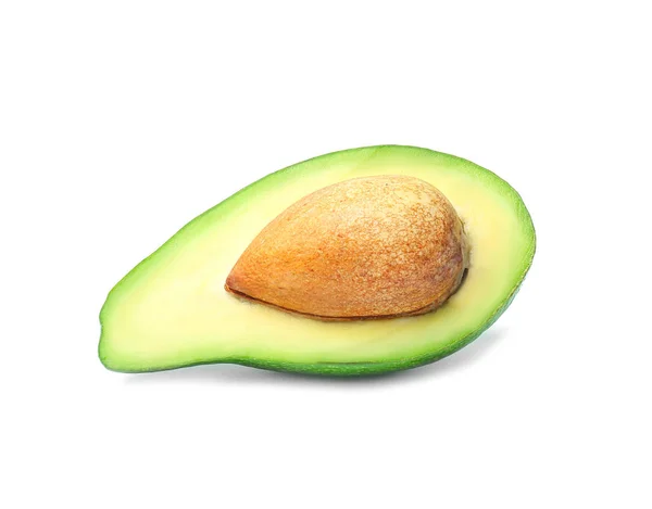 Half of ripe avocado on white background — Stock Photo, Image
