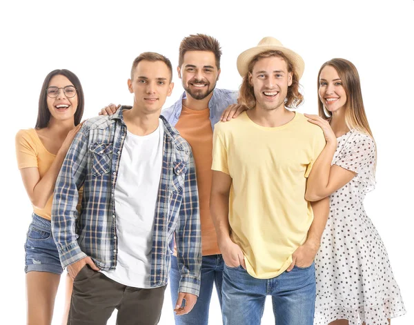 Grupo de amigos sobre fondo blanco — Foto de Stock