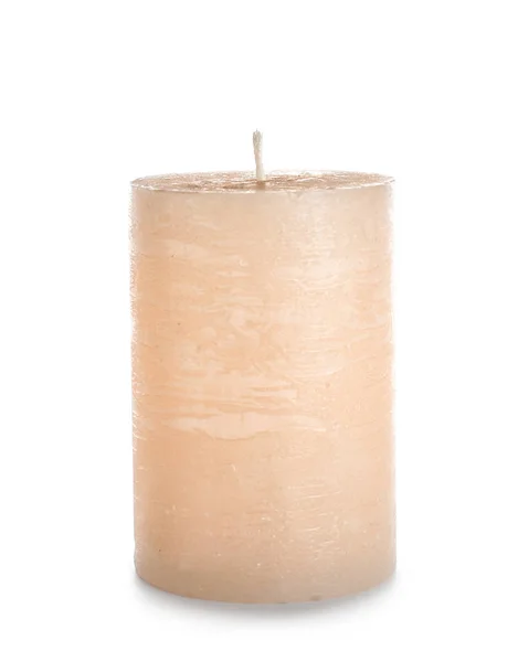 Beautiful candle isolated on white — Stock Photo, Image