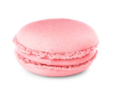 Beyaz zemin üzerine lezzetli macaron