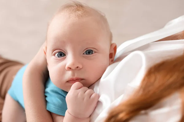Cute little baby with mother at home — Stock Photo, Image
