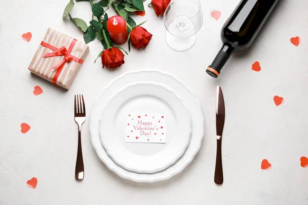 Beautiful table setting for Valentine's Day — Stock Photo, Image