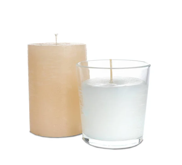Hermosas velas aisladas en blanco — Foto de Stock
