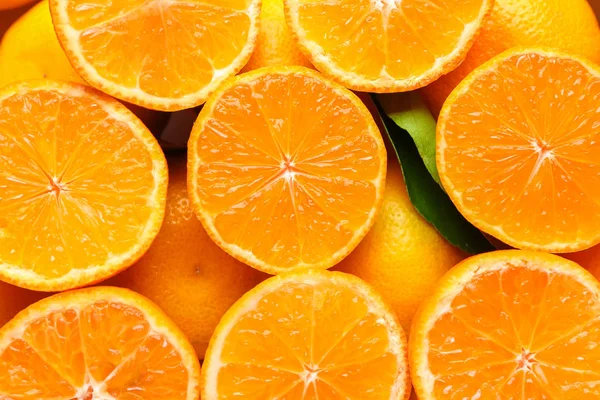 Ripe tasty tangerines as background — Stock Photo, Image