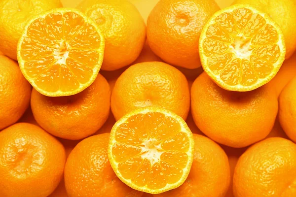 Many sweet tangerines as background — Stock Photo, Image