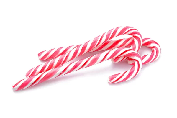 Candy canes on white background — Stock Photo, Image