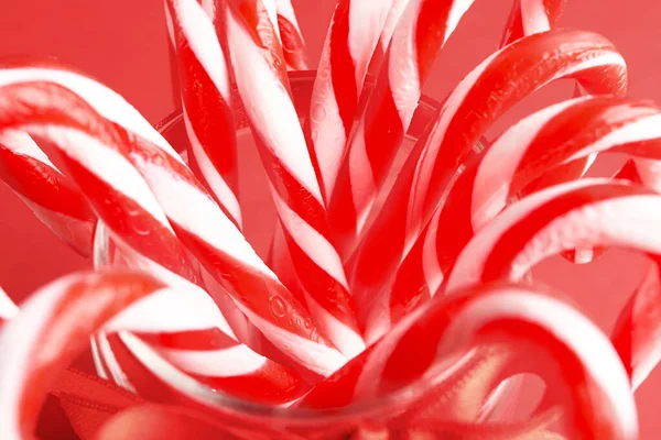 Tasty Christmas candy canes, closeup — Stock Photo, Image