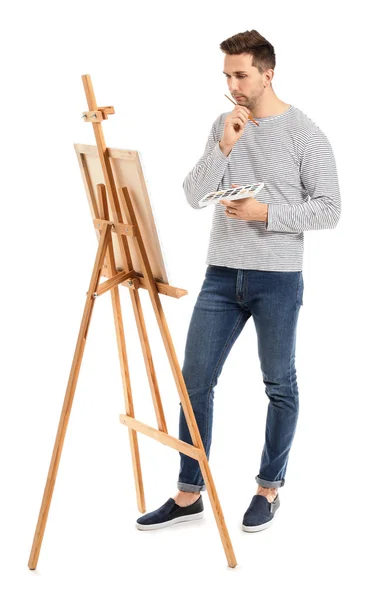 Jovem artista masculino isolado em branco — Fotografia de Stock