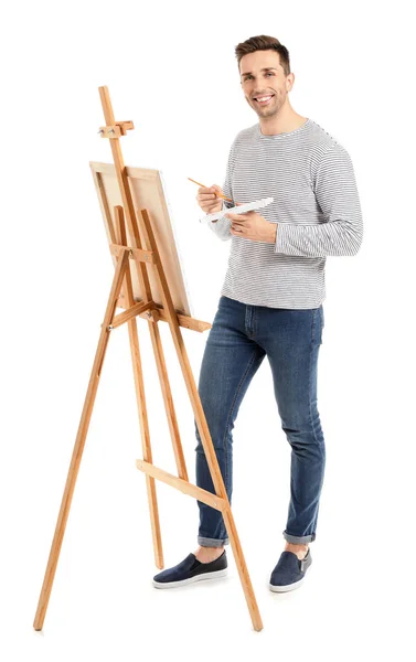 Jovem artista masculino isolado em branco — Fotografia de Stock