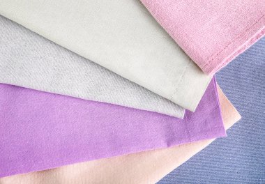 Farklı temiz kumaş, üst görünüm