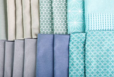 Farklı temiz kumaş, üst görünüm