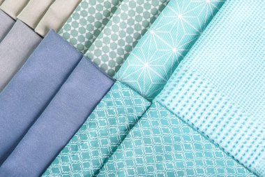 Farklı temiz kumaş, üst görünüm